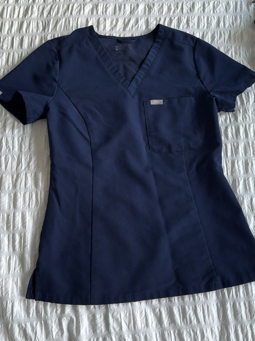 FIGS Navy Catarina Slim Scrub Top
